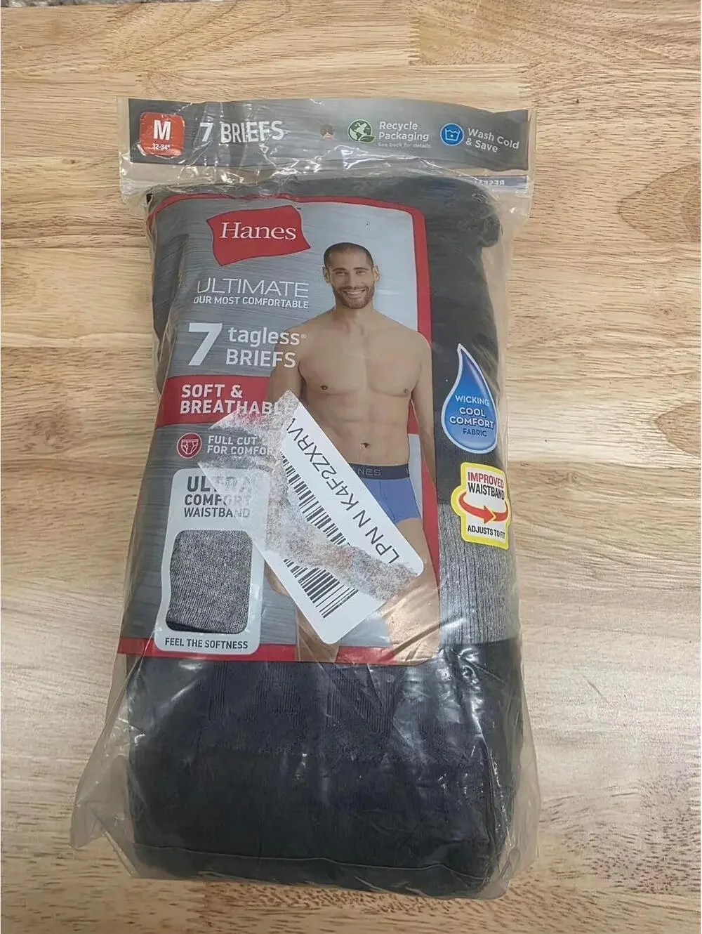 HANES ULTIMATE FRESHIQ COMFORTSOFT MEN’S BRIEFS 7‑PACK SIZE M
